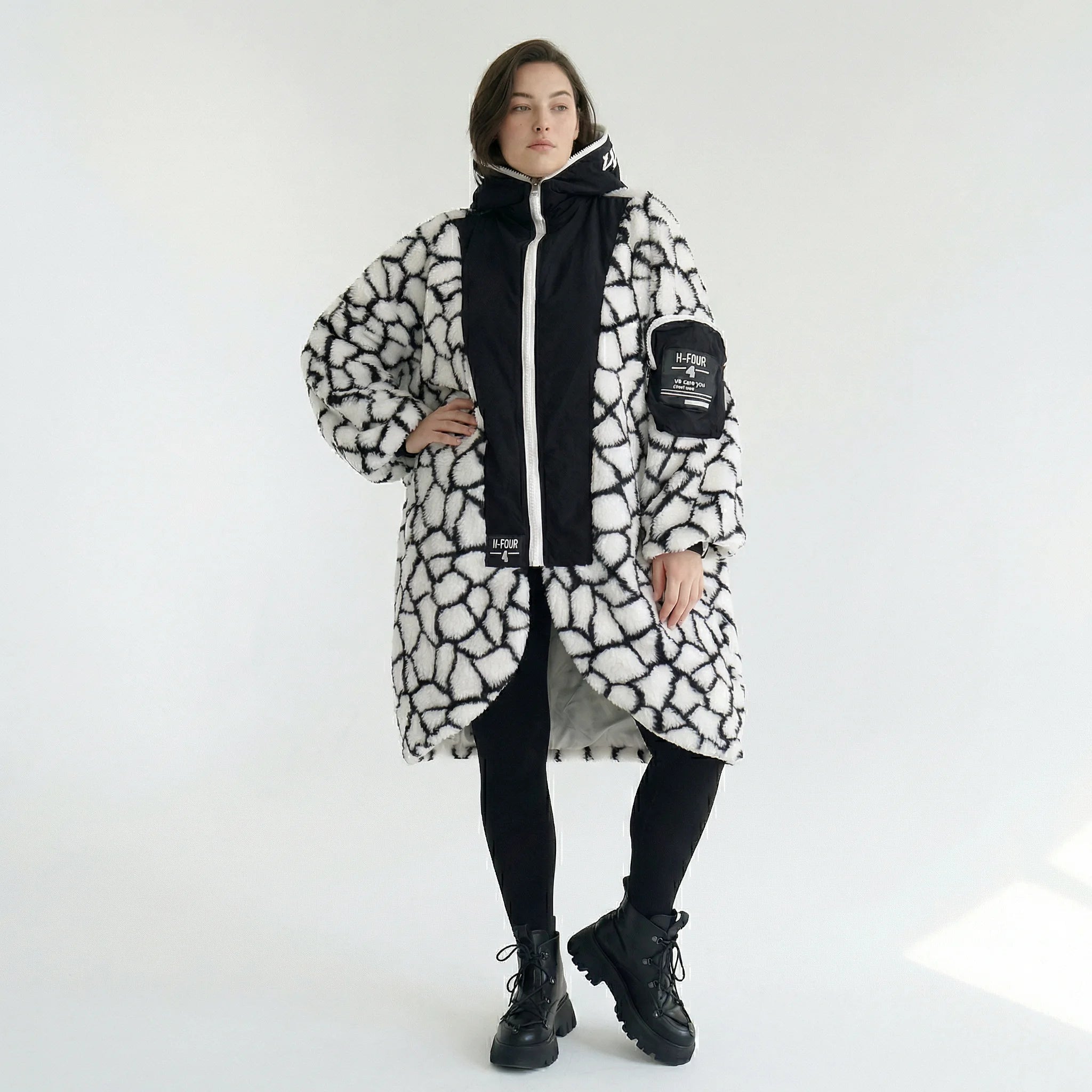 Oversize Ballonjacke Plüsch Übergang Softshell Damen H4 Fashion bei Modeare Avantgarde Lagenlook