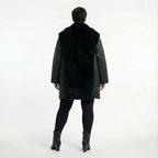 Plüsch Winterjacke A-Form Oversize Lederimitat Damen AKH Premium warme Jacke Frankreich Modeare kuratiert für Plus Size Avantgarde Looks Pro