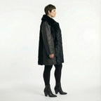 Plüsch Winterjacke A-Form Oversize Lederimitat Damen AKH Premium warme Jacke Frankreich Modeare kuratiert für Plus Size Avantgarde Looks Pro