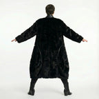 Oversize Ballon Mantel Plüsch Wintermantel warm schwarz Einheitsgröße AKH Premium bei Modeare