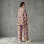 Slinky Sommer Set mit Wellenmuster von Papita bei Modeare Zweiteiler in A Form und weiter Hose Multicolour