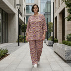 Slinky Sommer Set mit Wellenmuster von Papita bei Modeare Zweiteiler in A Form und weiter Hose Multicolour