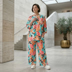Papita Set aus Slinky Shirt und Hose mit Blumenprint in Multicolour - Oversize Sommerlook von Modeare