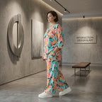 Papita Set aus Slinky Shirt und Hose mit Blumenprint in Multicolour - Oversize Sommerlook von Modeare