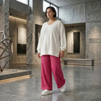 Oversize Jacquard Shirt mit Waffelstruktur von Papita Weiß Sommer Look bei Modeare entdecken