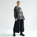 B-One Oversize Sweatshirt-Set im Lagenlook aus French Terry in Schwarz-Weiß | Modeare Avantgarde Damenmode