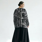 B-One Oversize Sweatshirt-Set im Lagenlook aus French Terry in Schwarz-Weiß | Modeare Avantgarde Damenmode