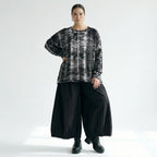 B-One Oversize Sweatshirt-Set im Lagenlook aus French Terry in Schwarz-Weiß | Modeare Avantgarde Damenmode