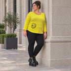 Shirt in leuchtendem Gelb aus weichem Stretchjersey mit Rundhalsausschnitt und 7/8-Arm