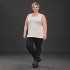 Ärmelloses Basic Top aus weichem Modal mit Stretch in Beige mit seitlichen Schlitzen