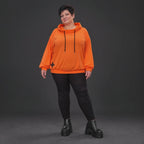 Hoody in leuchtendem Orange aus weichem Stretchjersey mit Kapuze und langen Ärmeln