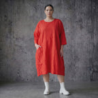 AKH Premium Crash Ballon Kleid aus Popeline Sommer Oversize Damenmode Modeare